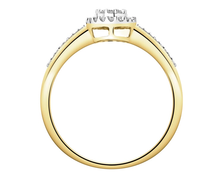 Yellow gold diamond ring - 0,15 ct - fineness 14 K
