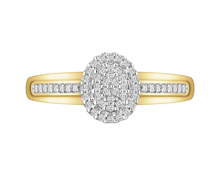 Yellow gold diamond ring - 0,15 ct - fineness 14 K