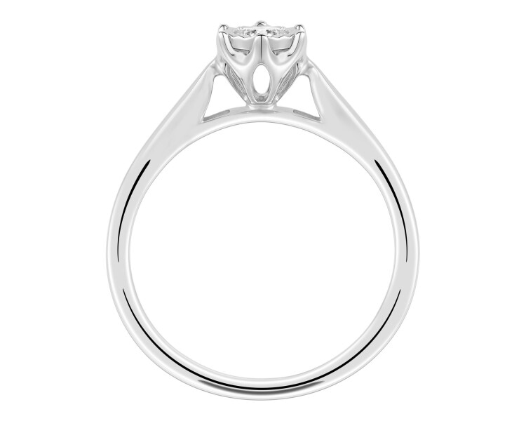 White gold brilliant diamond ring - 0,15 ct - fineness 14 K