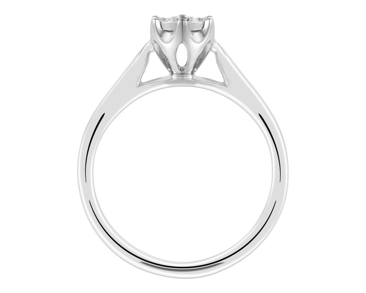 White gold brilliant diamond ring - 0,18 ct - fineness 14 K