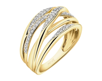 Yellow gold diamond ring - 0,15 ct - fineness 14 K