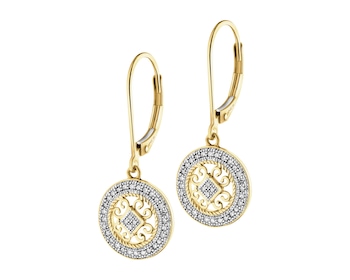 Yellow gold diamond earrings - 0,18 ct - fineness 14 K