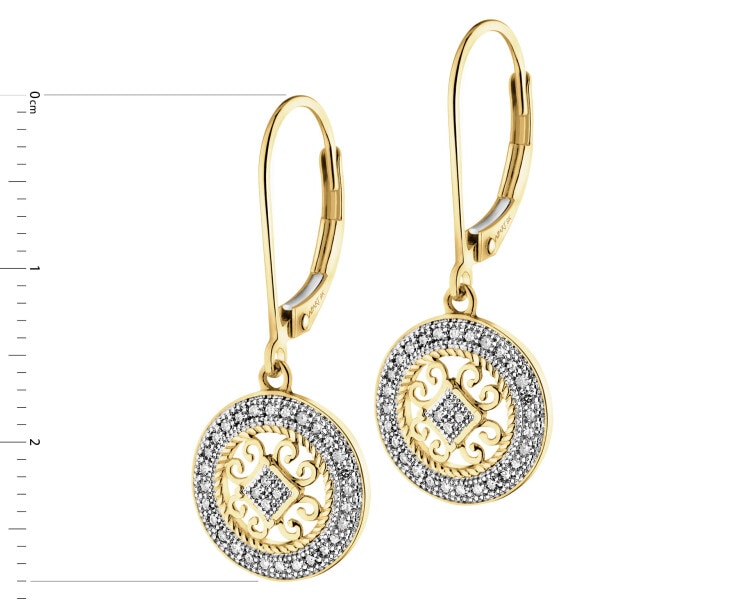 Yellow gold diamond earrings - 0,18 ct - fineness 14 K