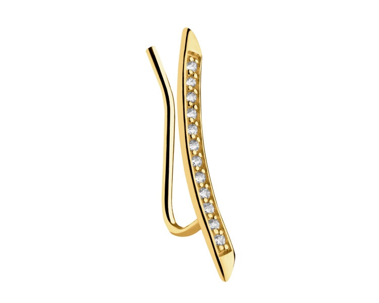 8ct Yellow Gold Ear Pin with Cubic Zirconia