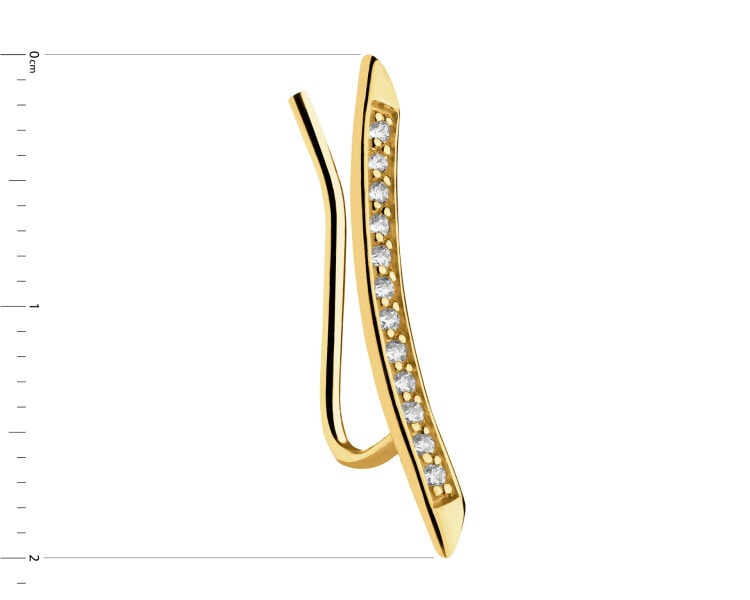 8ct Yellow Gold Ear Pin with Cubic Zirconia