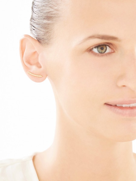 8ct Yellow Gold Ear Pin with Cubic Zirconia