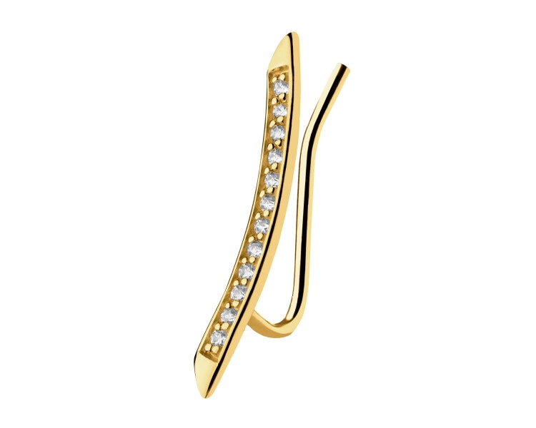 8ct Yellow Gold Ear Pin with Cubic Zirconia