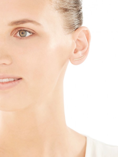 8ct Yellow Gold Ear Pin with Cubic Zirconia