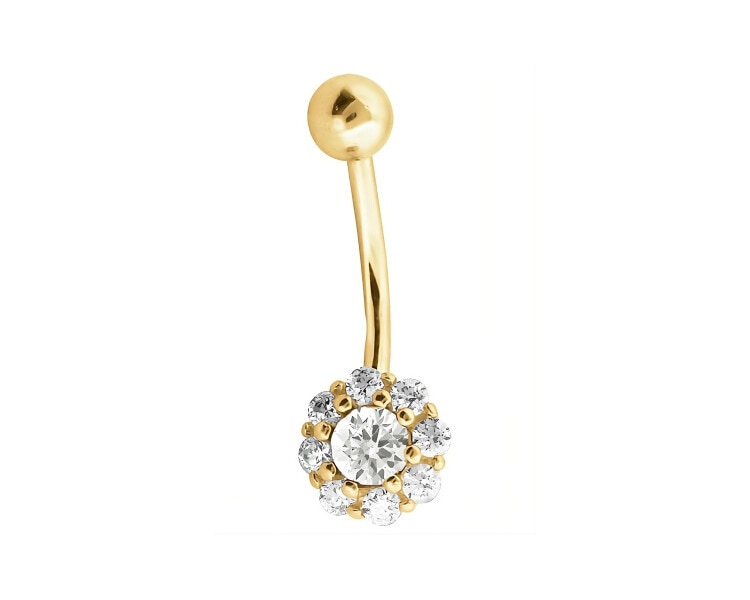 Yellow gold belly button bar