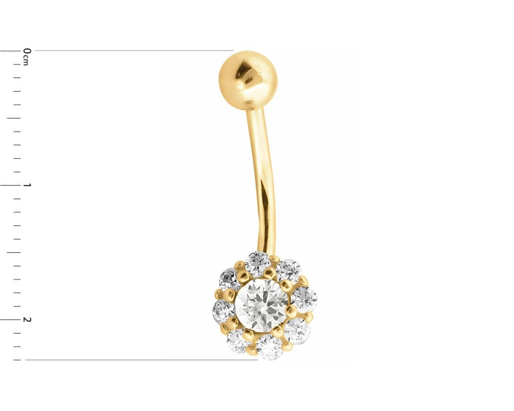 Yellow gold belly button bar