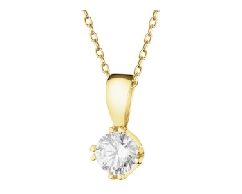 Złota zawieszka z cyrkonią