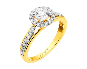 14ct Yellow Gold Diamond Ring 0,91 ct - fineness 14 K