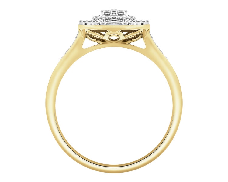 Prsten ze žlutého zlata s brilianty - 0,91 ct - ryzost 585