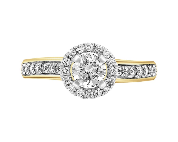 Prsten ze žlutého zlata s brilianty - 0,91 ct - ryzost 585