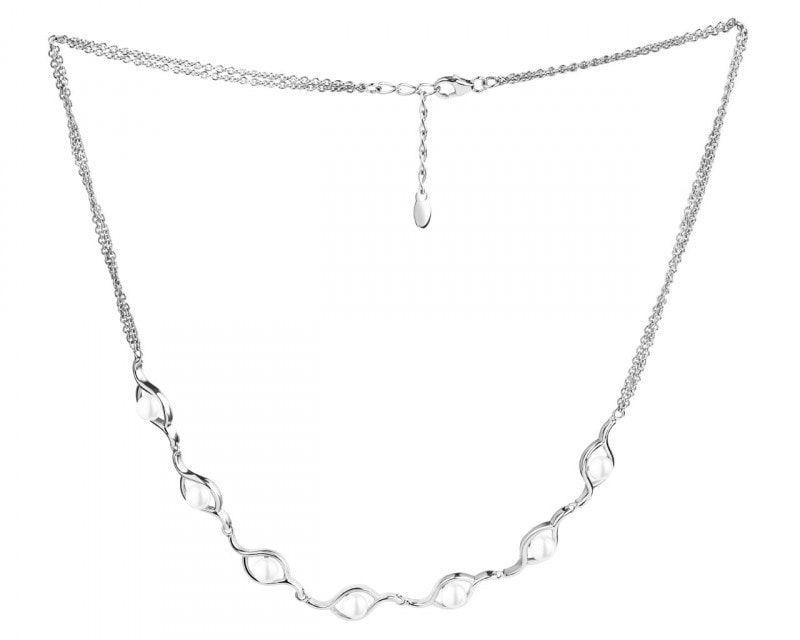 Stříbrný náhrdelník s perlami