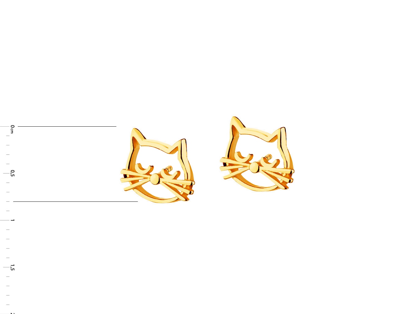 Złote kolczyki - koty