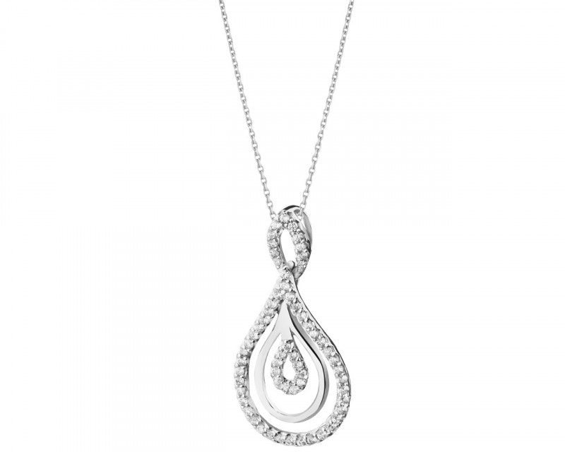 Sterling silver pendant with cubic zirconia