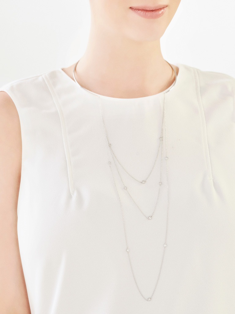Rhodium Plated Silver Necklace with 