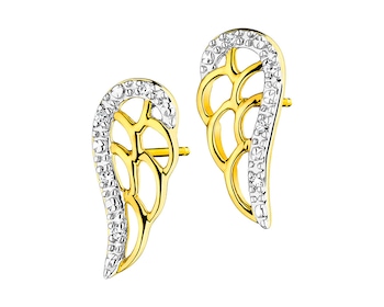 9ct Yellow Gold Earrings with Diamonds 0,02 ct - fineness 9 K