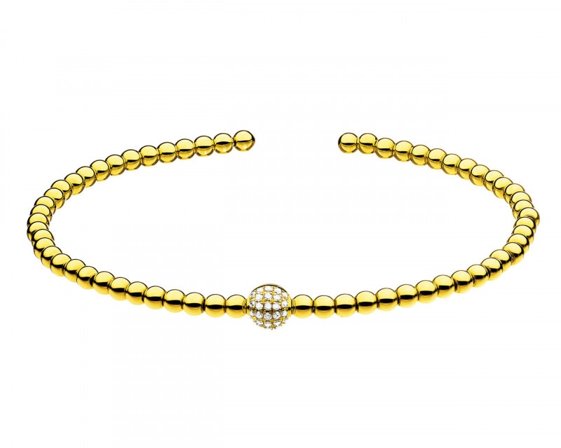 14ct Yellow Gold Bracelet with Diamonds 0,16 ct - fineness 14 K