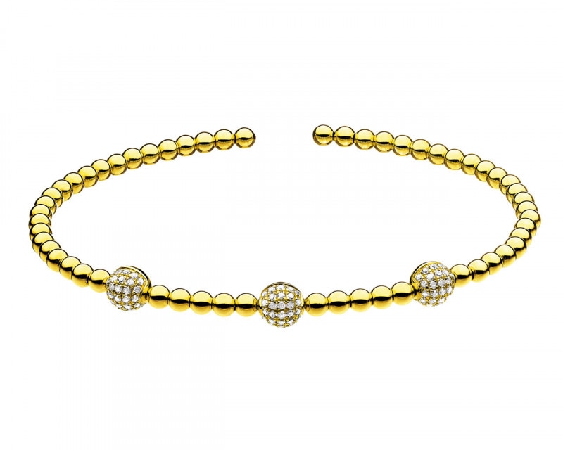 14ct Yellow Gold Bracelet with Diamonds 0,38 ct - fineness 14 K