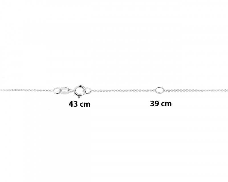 9ct White Gold Necklace with Diamond 0,05 ct - fineness 9 K