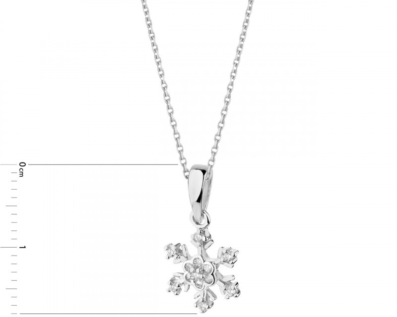 Zawieszka srebrna z cyrkoniami – śnieżynka