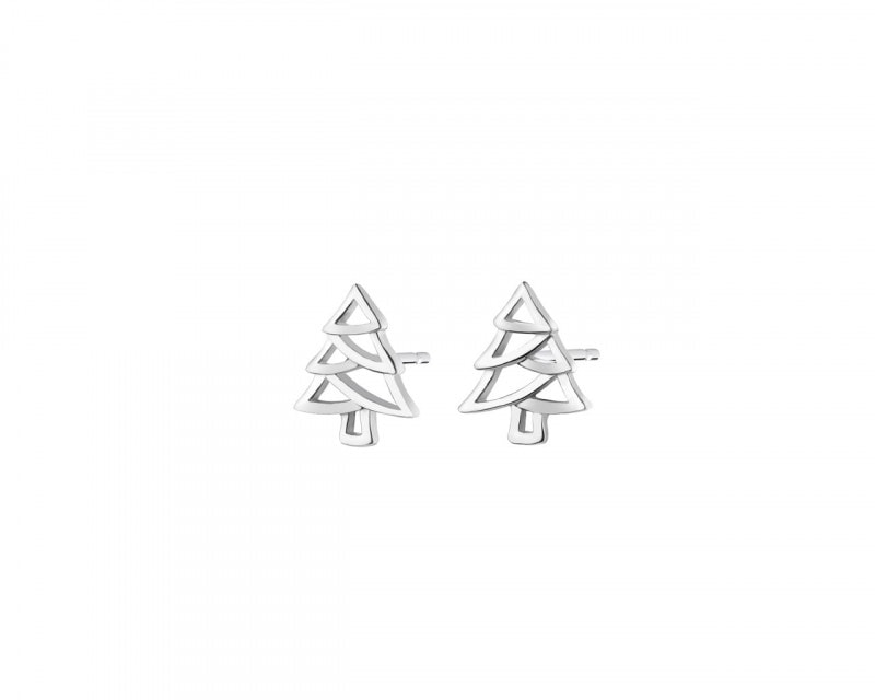 Stříbrné náušnice - vánoční stromečky