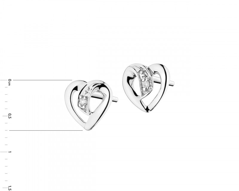 9ct White Gold Earrings with Diamonds 0,005 ct - fineness 9 K