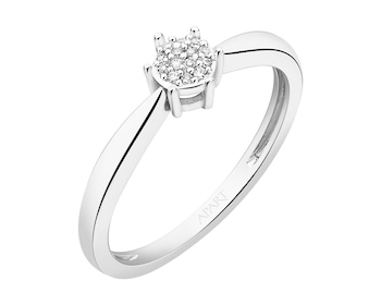 White gold diamond ring 0,02 ct - fineness 9 K
