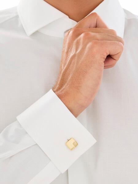Zlaté manžetové knoflíčky s brilianty - 0,02 ct - ryzost 585