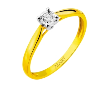 Prsten ze žlutého a bílého zlata s briliantem 0,05 ct - ryzost 585></noscript>
                    </a>
                </div>
                <div class=