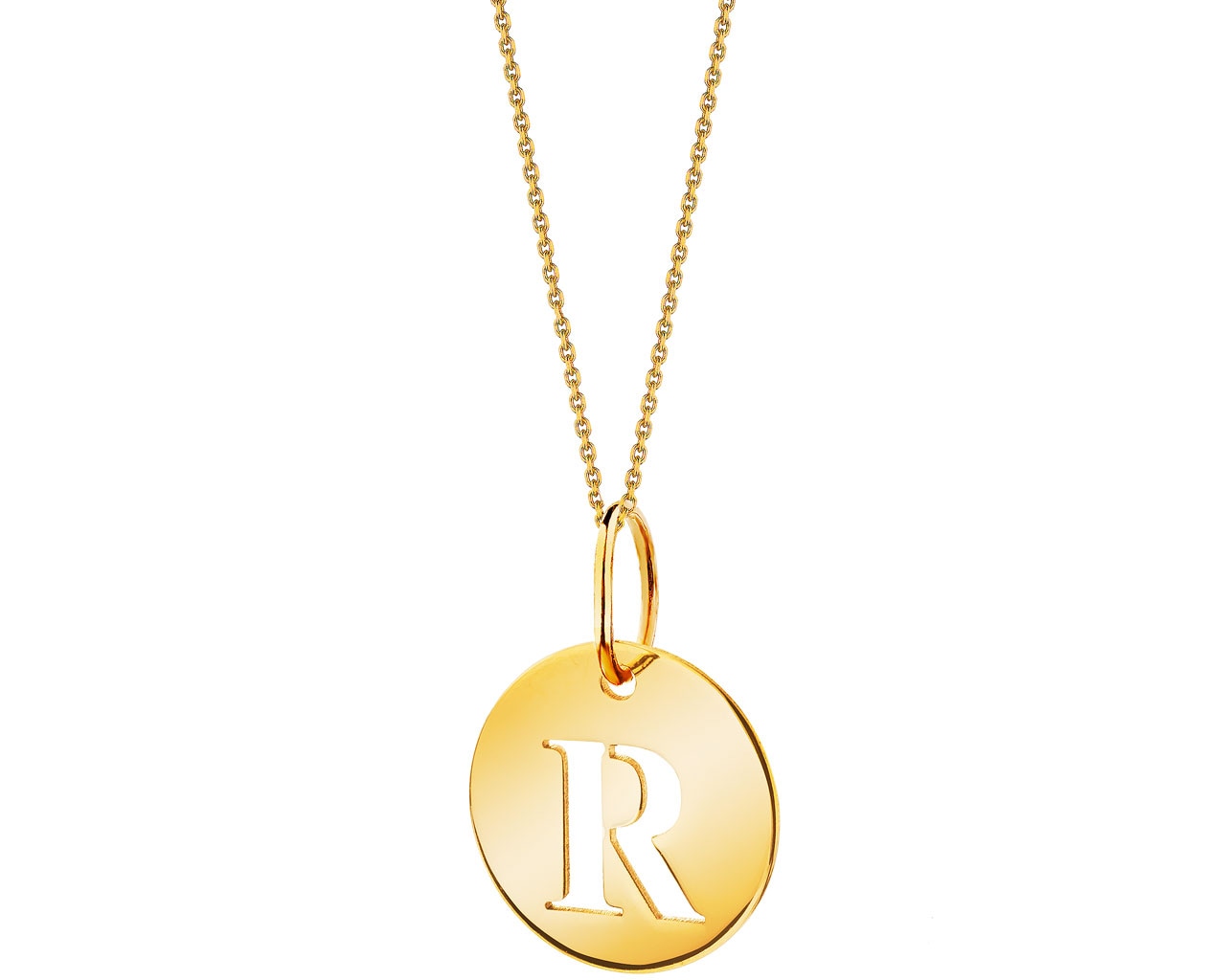 Złota zawieszka - litera R