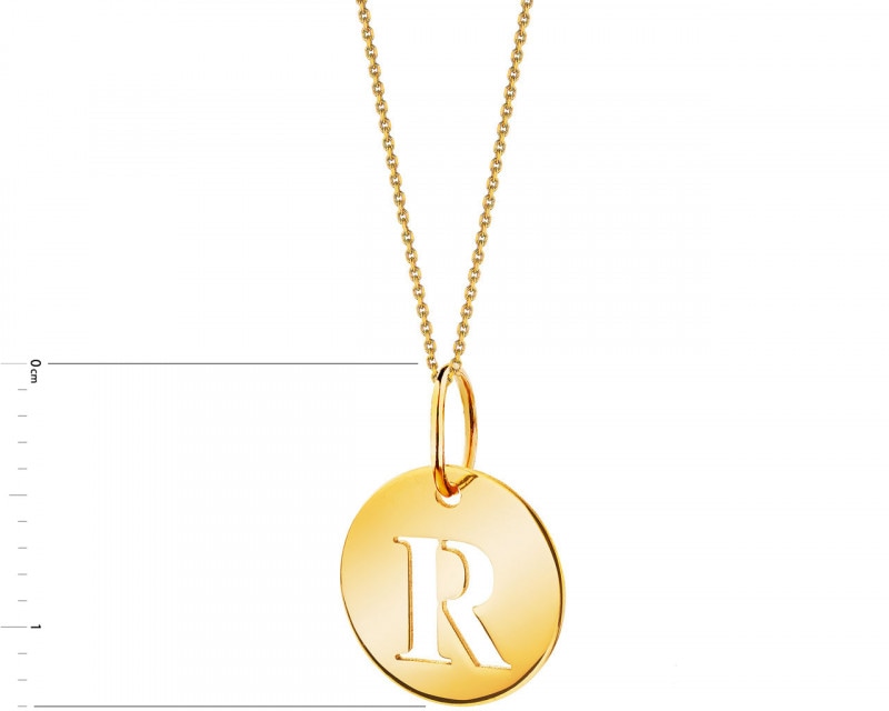 Złota zawieszka - litera R