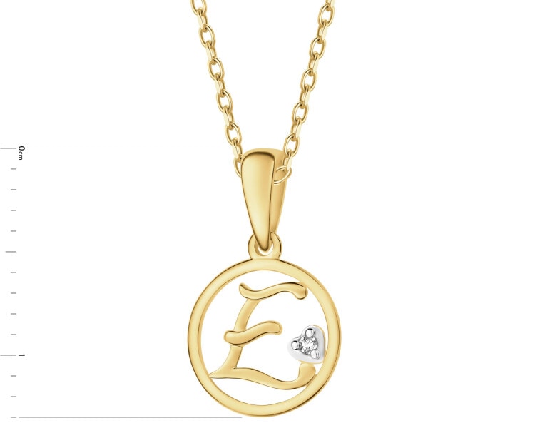 14ct Yellow Gold Pendant with Diamond - 0,003 ct - fineness 14 K