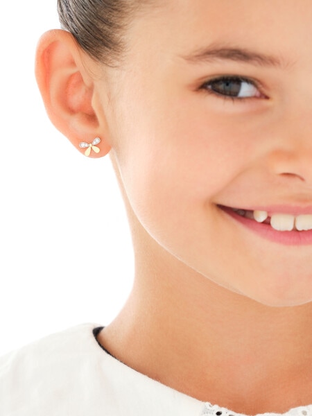 8ct Yellow Gold Earrings with Cubic Zirconia