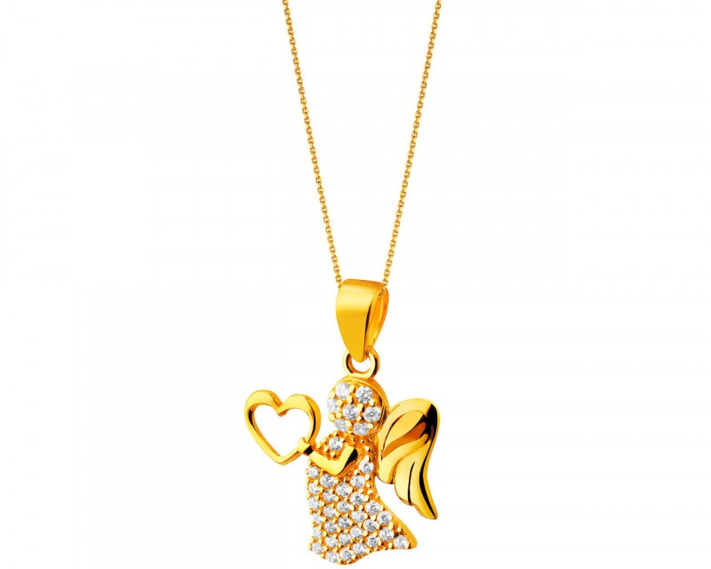 8ct Yellow Gold Pendant with Cubic Zirconia