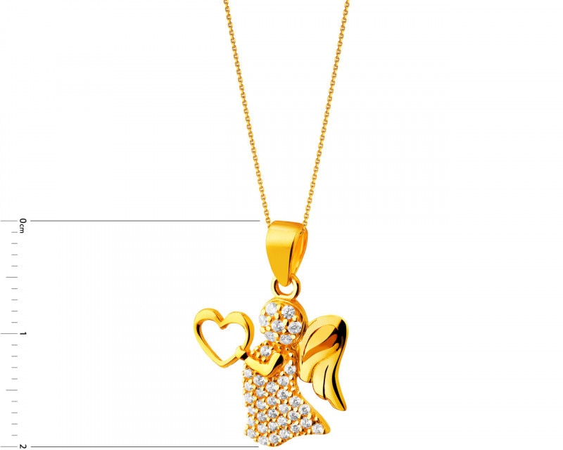 8ct Yellow Gold Pendant with Cubic Zirconia