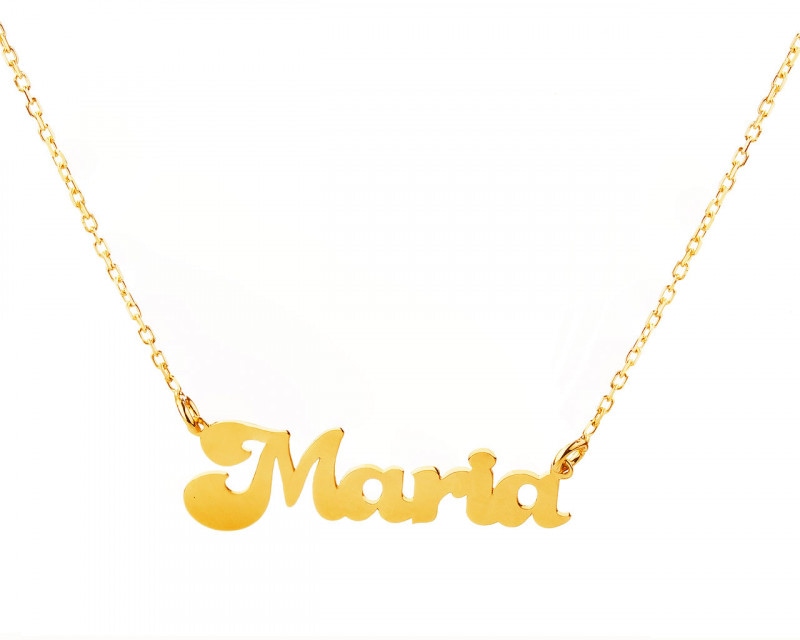 Yellow Gold Name Necklace - Maria