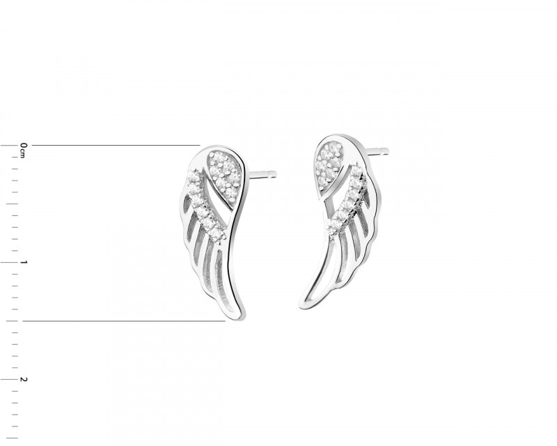 Kolczyki srebrne z cyrkoniami - skrzydła