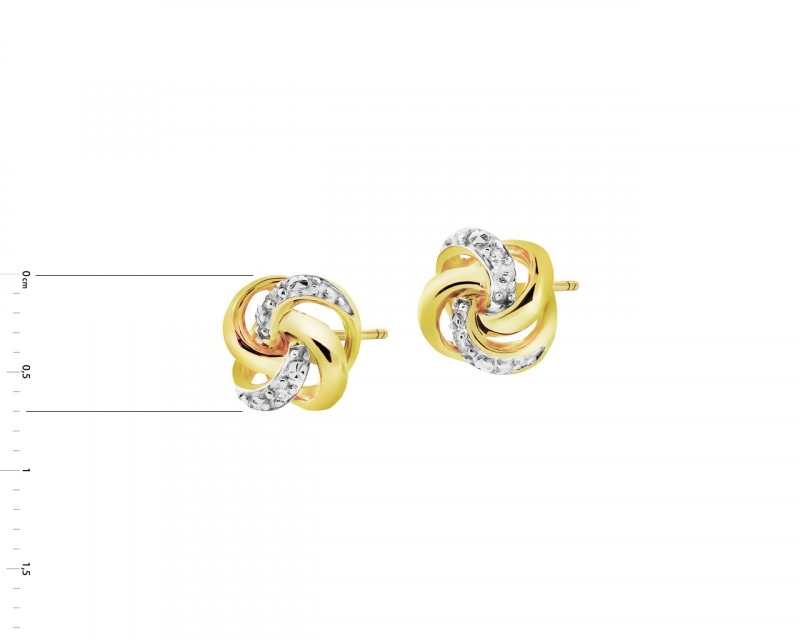 Yellow gold diamond earrings 0,01 ct - fineness 9 K