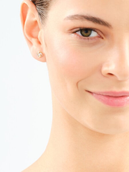 Yellow gold diamond earrings - 0,01 ct - fineness 9 K