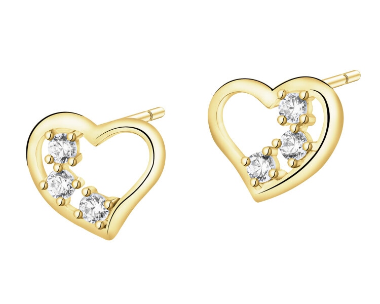 8ct Yellow Gold Earrings with Cubic Zirconia