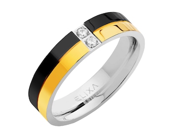 Stainless Steel Ring with Cubic Zirconia