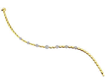 Bransoletka z żółtego złota z brylantami 0,63 ct - próba 585