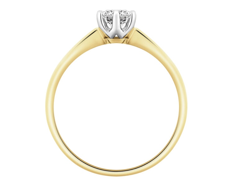 14ct Yellow Gold Ring with Diamond - 0,33 ct - fineness 14 K
