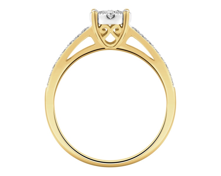 Prsten ze žlutého zlata s brilianty - 0,40 ct - ryzost 585