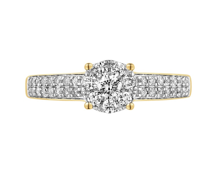 Prsten ze žlutého zlata s brilianty - 0,40 ct - ryzost 585