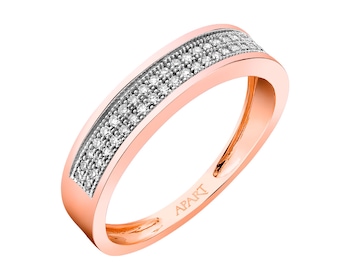 Rose Gold Diamond Ring 0,15 ct - fineness 14 K