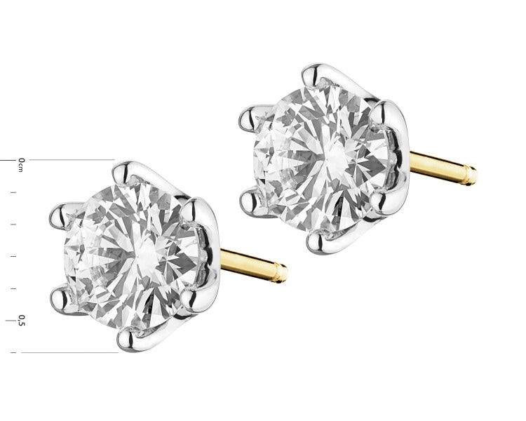 14ct Yellow Gold Earrings with Diamonds - 0,66 ct - fineness 14 K